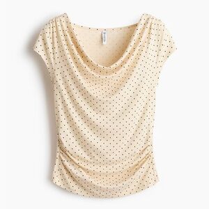 H&M Polka Dot DRAPED JERSEY TOP